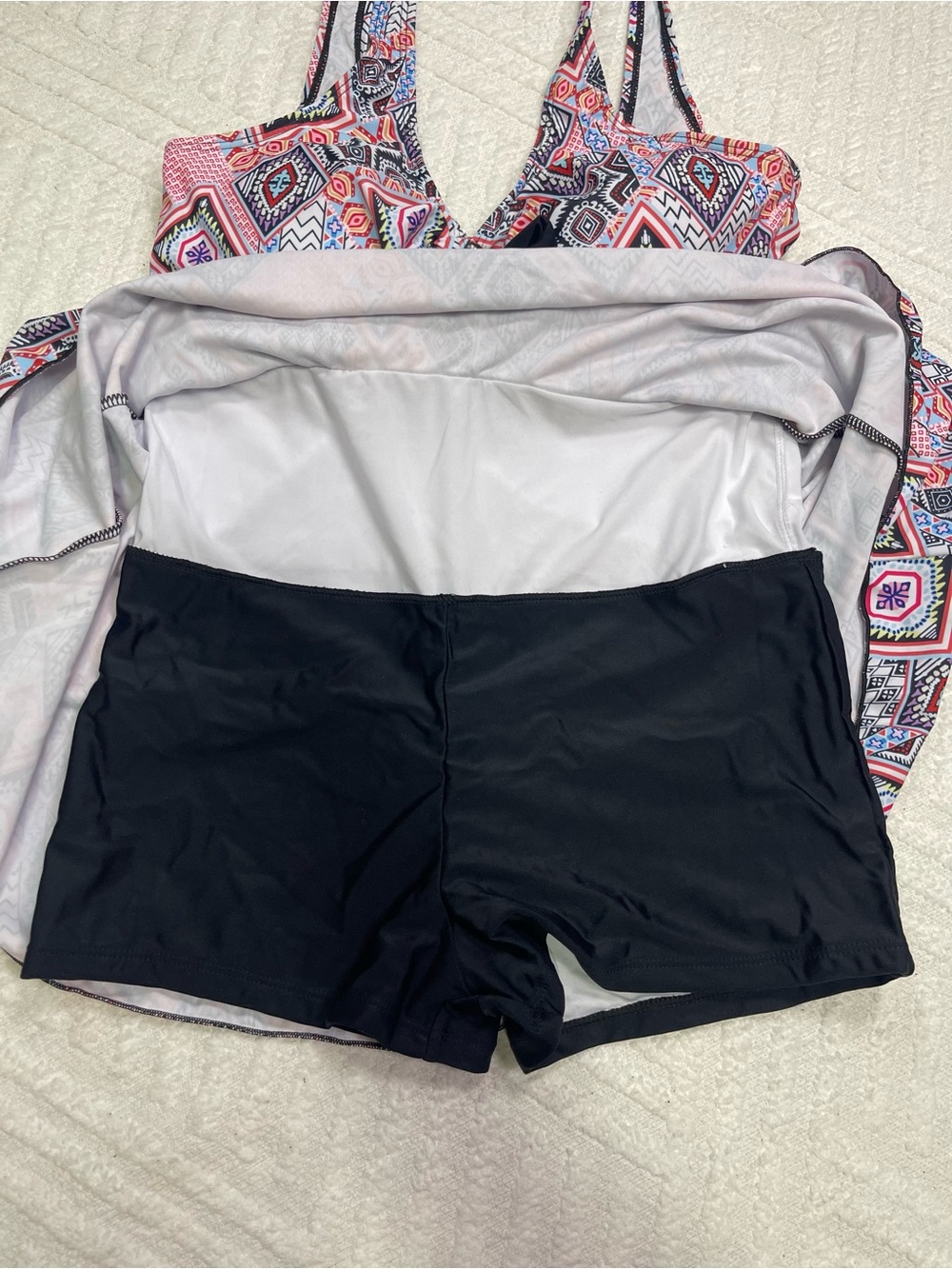 Patterned Swim Dress with Built in Shorts Size M - Picture 4 of 12